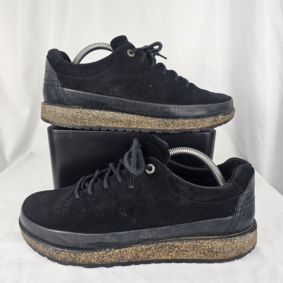 Birkenstock Honnef Low Suede Black Size 41 E WIDE Mens 8.5, Womens 10.5 Sneakers - Picture 1 of 8